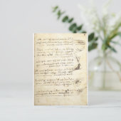 Codex über den Vogelflug von Leonardo da Vinci Postkarte (Stehend Vorderseite)