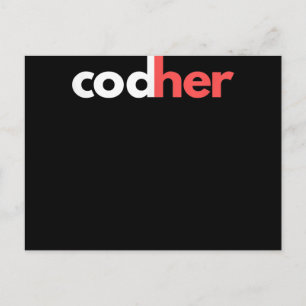 Codher Girl Programmer Women Stem Engineers Liebha Ankündigungspostkarte