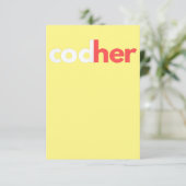 Codher Girl Programmer Women Stem Engineers Liebha Dankeskarte (Stehend Vorderseite)