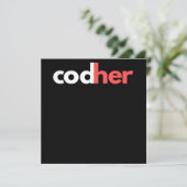 Codher Girl Programmer Women Stem Engineers Liebha Einladung (Stehend Vorderseite)