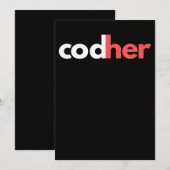Codher Girl Programmer Women Stem Engineers Liebha Einladung (Vorne/Hinten)