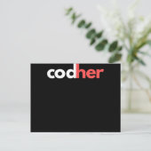 Codher Girl Programmer Women Stem Engineers Liebha Postkarte (Stehend Vorderseite)