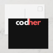 Codher Girl Programmer Women Stem Engineers Liebha Postkarte (Vorne/Hinten)