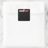 Codher Girl Programmer Women Stem Engineers Liebha Quadratischer Aufkleber (Tasche)