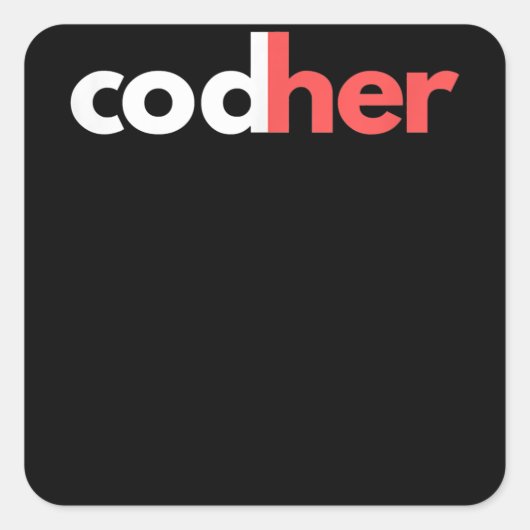 Codher Girl Programmer Women Stem Engineers Liebha Quadratischer Aufkleber (Vorderseite)