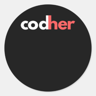 Codher Girl Programmer Women Stem Engineers Liebha Runder Aufkleber