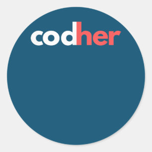 Codher Girl Programmer Women Stem Engineers Liebha Runder Aufkleber