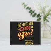 Codieren Sie sogar Bro Funny Software Engineer? Ankündigungspostkarte (Stehend Vorderseite)