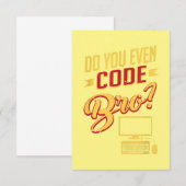 Codieren Sie sogar Bro Funny Software Engineer? Dankeskarte (Vorne/Hinten)