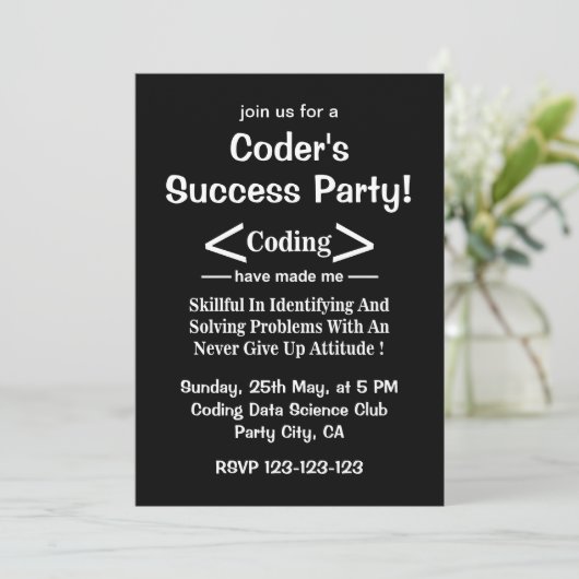Codierer Programmierer Entwickler Coder Einladung (Stehend Vorderseite)