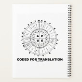 Codiert für Translation RNA Codon Wheel Geek Spaß Planer (Rückseite)