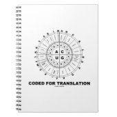 Codiert für Übersetzung (RNA Codon Wheel) Notizblock (Vorderseite)