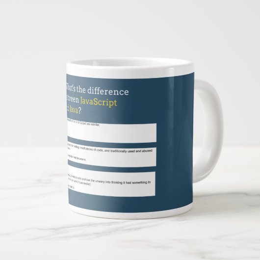 Codierung - Javascript vs. Java Jumbo-Tasse (Vorderseite Rechts)