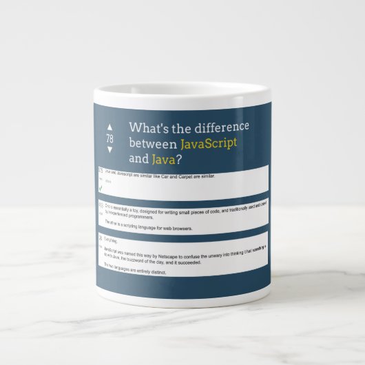 Codierung - Javascript vs. Java Jumbo-Tasse (Vorderseite)