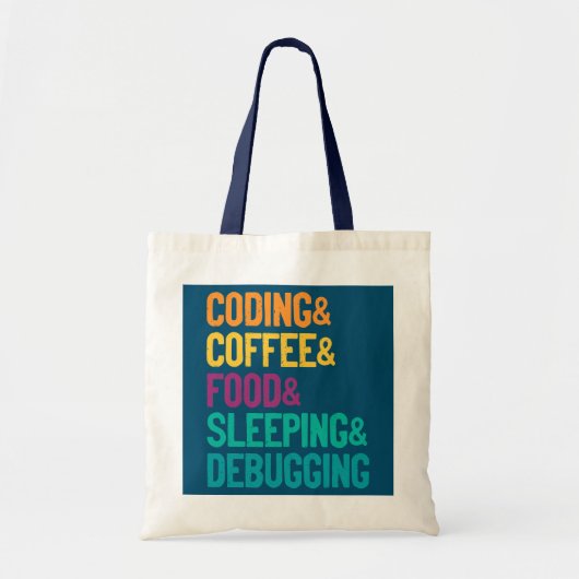 Codierung Kaffee Essen Schlafen Debuggen Programmi Tragetasche (Vorne)