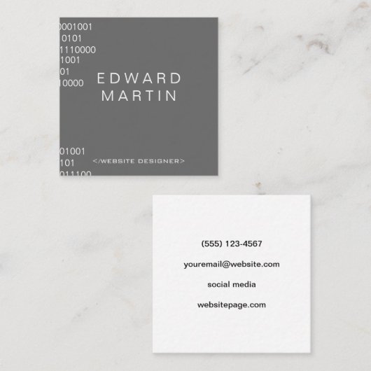 Codierung Quadratische Visitenkarte (Vorne/Hinten)