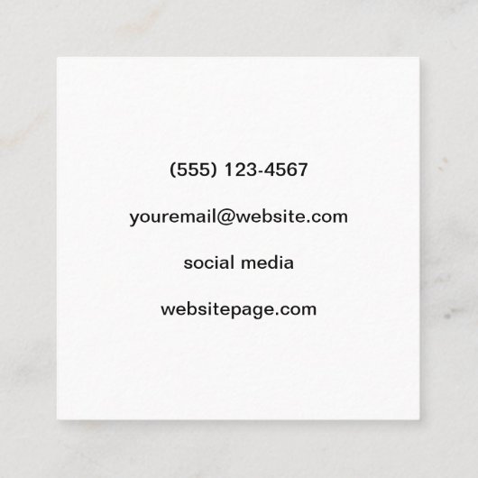 Codierung Quadratische Visitenkarte (Rückseite)