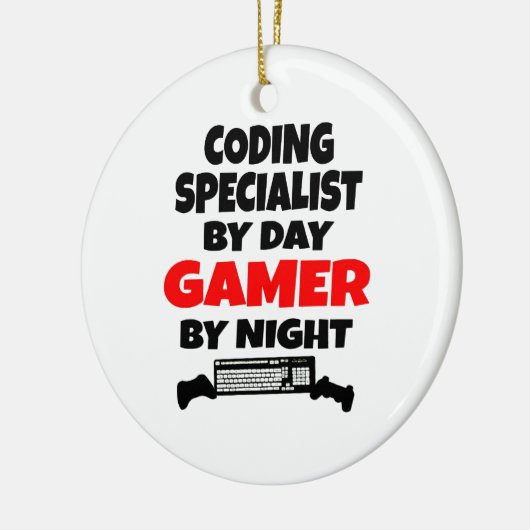 Codierungsspezialist by Day Gamer by Night Keramik Ornament (Links)