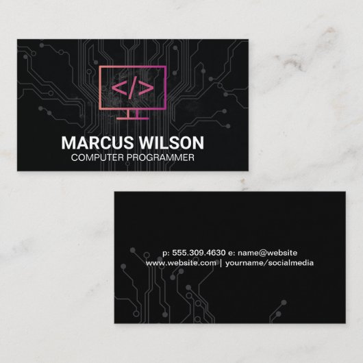 Codierungssymbol | Schalttafel Visitenkarte (Vorne/Hinten)