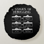 Coding 6 Bühnen des Debuggens der Computerprogramm Rundes Kissen (Vorderseite)