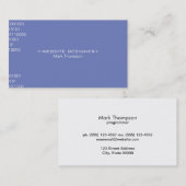 Coding Blue Lila Background Visitenkarte (Vorne/Hinten)
