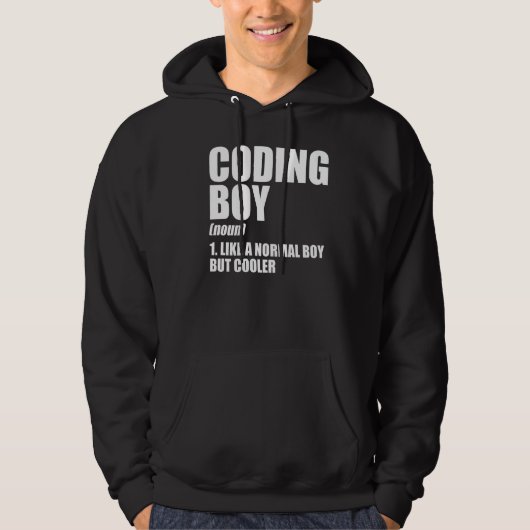 Coding Boy Definition Noun Software Developer Prog Hoodie (Vorderseite)