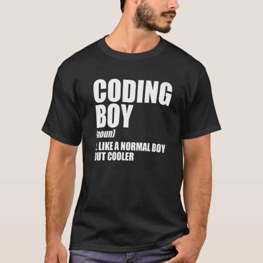 Coding Boy Definition Noun Software Developer Prog T-Shirt (Vorderseite)