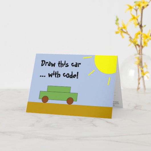 Coding Card for Kids (JavaScript innen) Karte (Gelbe Blume)