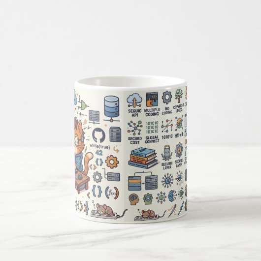 Coding Cat Entwickler Tasse (Mittel)