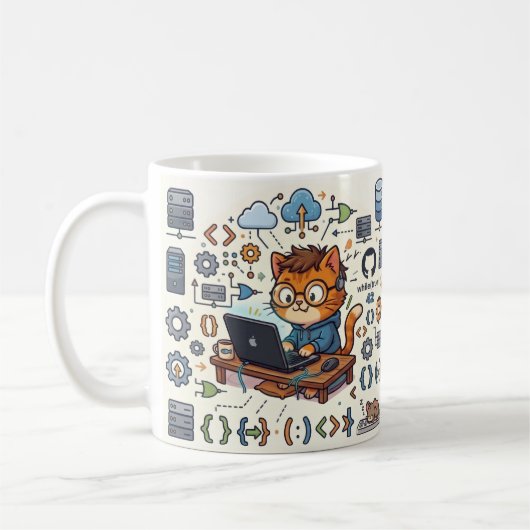 Coding Cat Entwickler Tasse (Links)