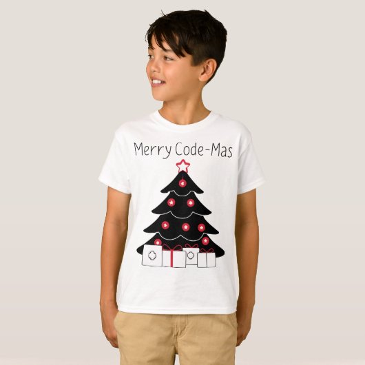 Coding Christmas Tree Merry Code-mas Shirt (Vorne ganz)