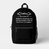 Coding Coder Entwickler Programmierer Coding Bedruckter Rucksack (Vorderseite)