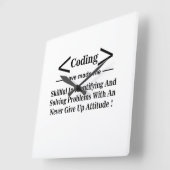 Coding Coder Entwickler Programmierer Coding Quadratische Wanduhr (Winkel)