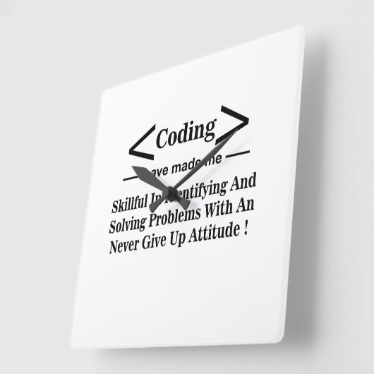Coding Coder Entwickler Programmierer Coding Quadratische Wanduhr (Winkel)