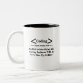 Coding Coder Programmierer Coding Zweifarbige Tasse (Links)