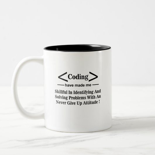 Coding Coder Programmierer Coding Zweifarbige Tasse (Links)