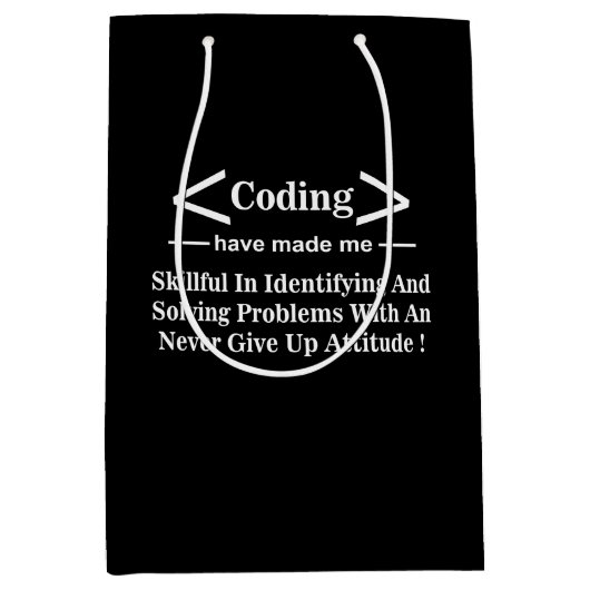 Coding Coder Programmierer Entwickler Coding Mittlere Geschenktüte (Vorderseite)