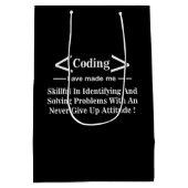 Coding Coder Programmierer Entwickler Coding Mittlere Geschenktüte (Rückseite)