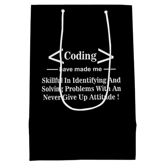 Coding Coder Programmierer Entwickler Coding Mittlere Geschenktüte (Rückseite)