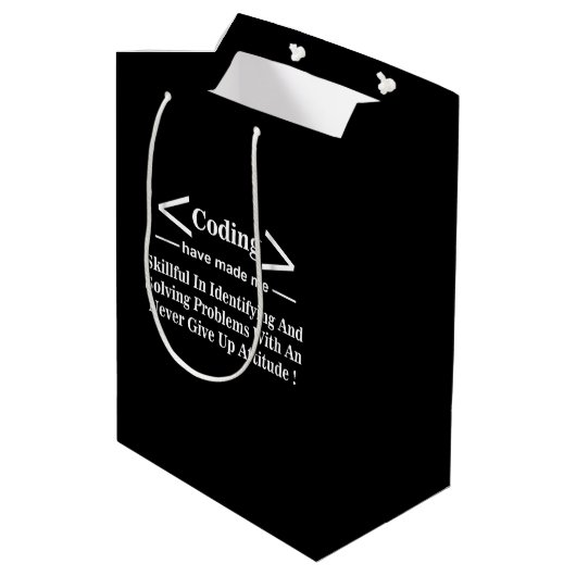 Coding Coder Programmierer Entwickler Coding Mittlere Geschenktüte (Rückseite Schrägansicht)