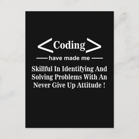 Coding Coder Programmierer-Programmierung Postkarte (Vorderseite)