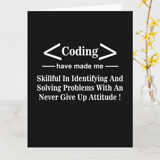 Coding-Coder-Programmierercoding-Gruß Karte (Gelbe Blume)