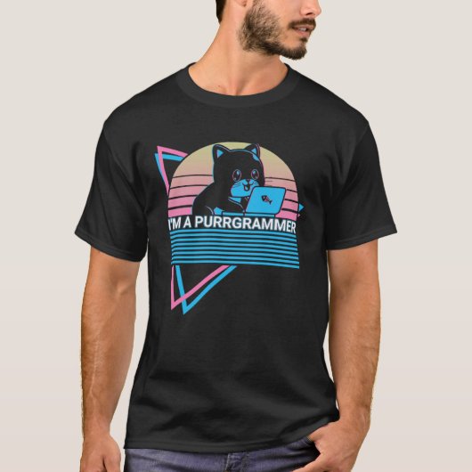 Coding Coder Retro Programmer Ich bin Programmiere T-Shirt (Vorderseite)
