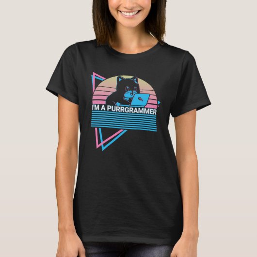 Coding Coder Retro Programmer Ich bin Programmiere T-Shirt (Vorderseite)