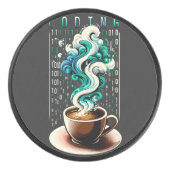 Coding & Coffee: Technischer Enthusiast's Dream Ar Eishockey Puck (Vorderseite)