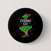 Coding Elf Christmas Family Girls Women Elf Squad Button (Vorderseite)