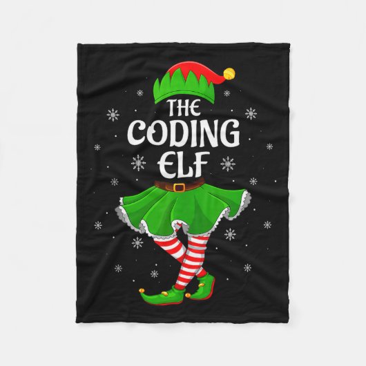 Coding Elf Christmas Family Girls Women Elf Squad  Fleecedecke (Vorderseite)