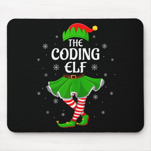Coding Elf Christmas Family Girls Women Elf Squad Mousepad (Vorne)