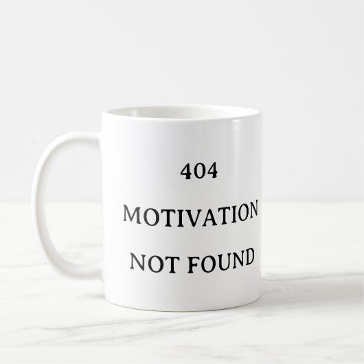 Coding Gift Tasse - 404 Motivation wurde nicht gef (Links)