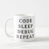 Coding-Gift-Tasse - Codeausgabe-Debuggen Wiederhol Kaffeetasse (Links)
